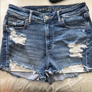 American Eagle Outfitters Ripped Blue Jean Shorts